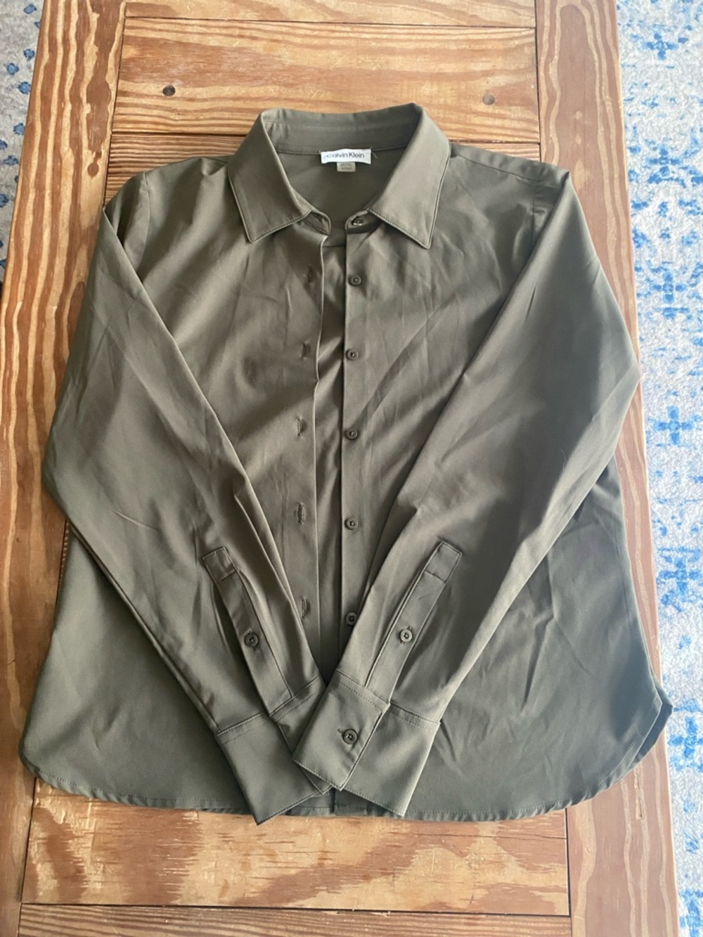 Calvin Klein Olive Button-Front Shirt